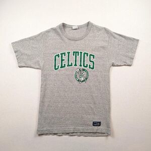 Vintage 80s Boston Celtics Gray Single Stitch Tshirt Retro NBA Basketball Tee M